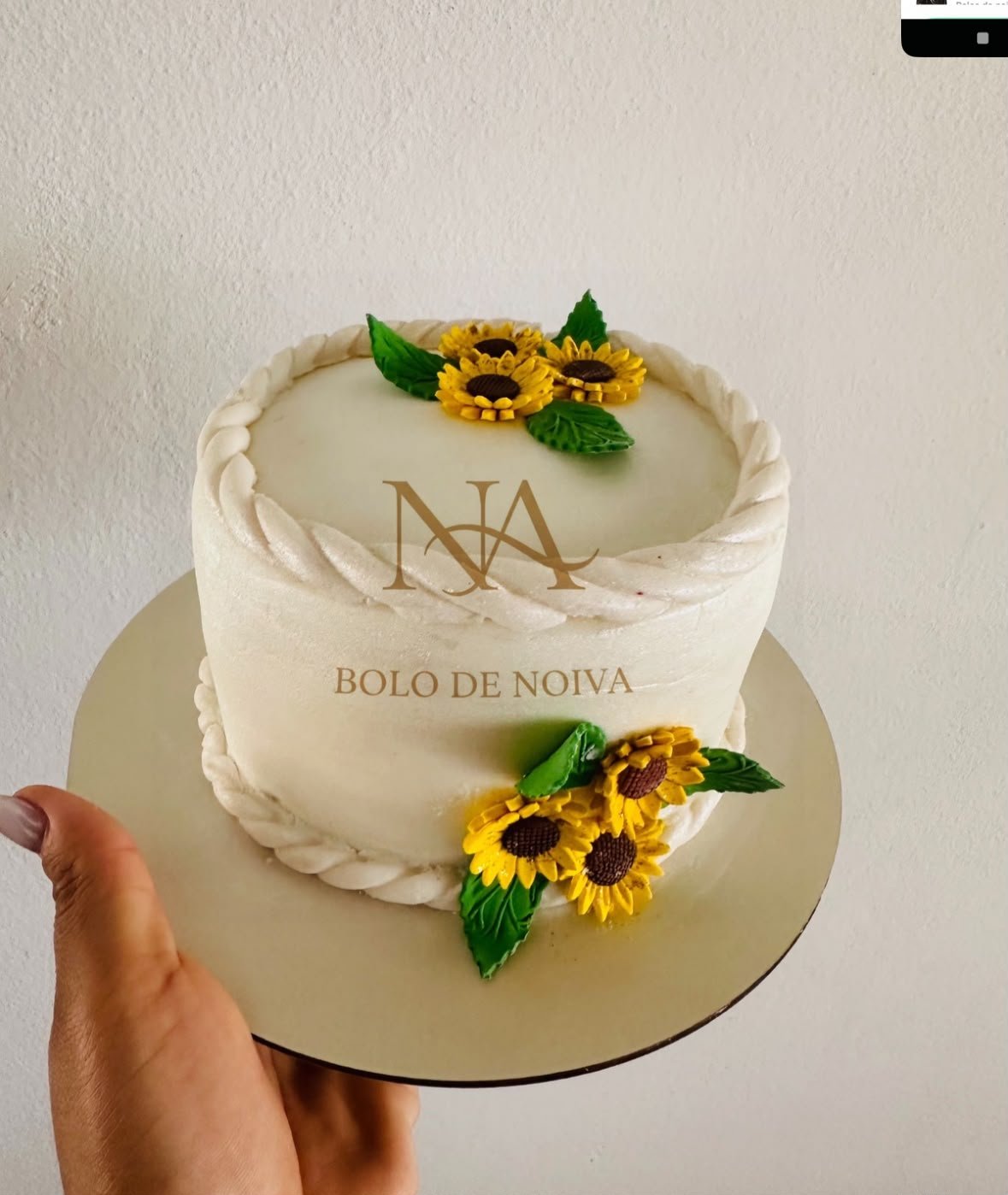 Bolo de noiva girassol